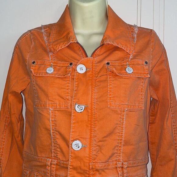 Christopher Blue orange denim look jacket - Picture 2 of 12
